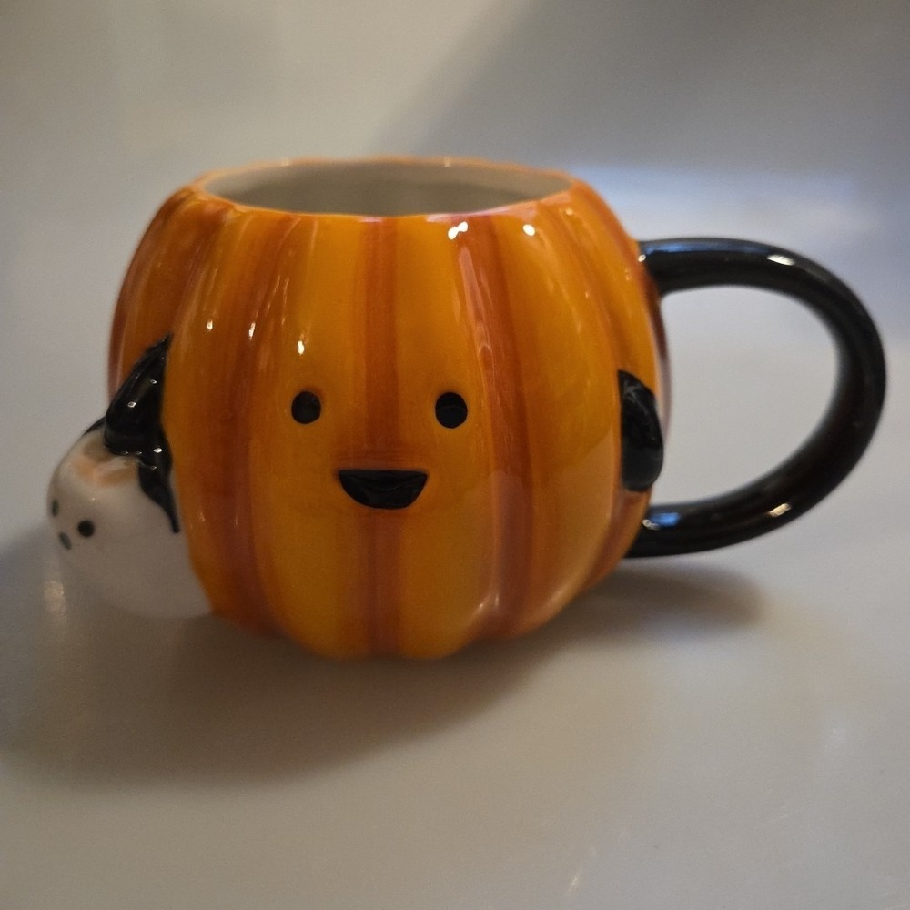 Target 2024 Hyde & Eek Halloween Stoneware Figural Pumpkin‎ Mug Orange 15.25oz